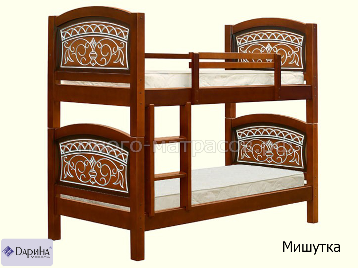 кровать детская двухъярусная мишутка
