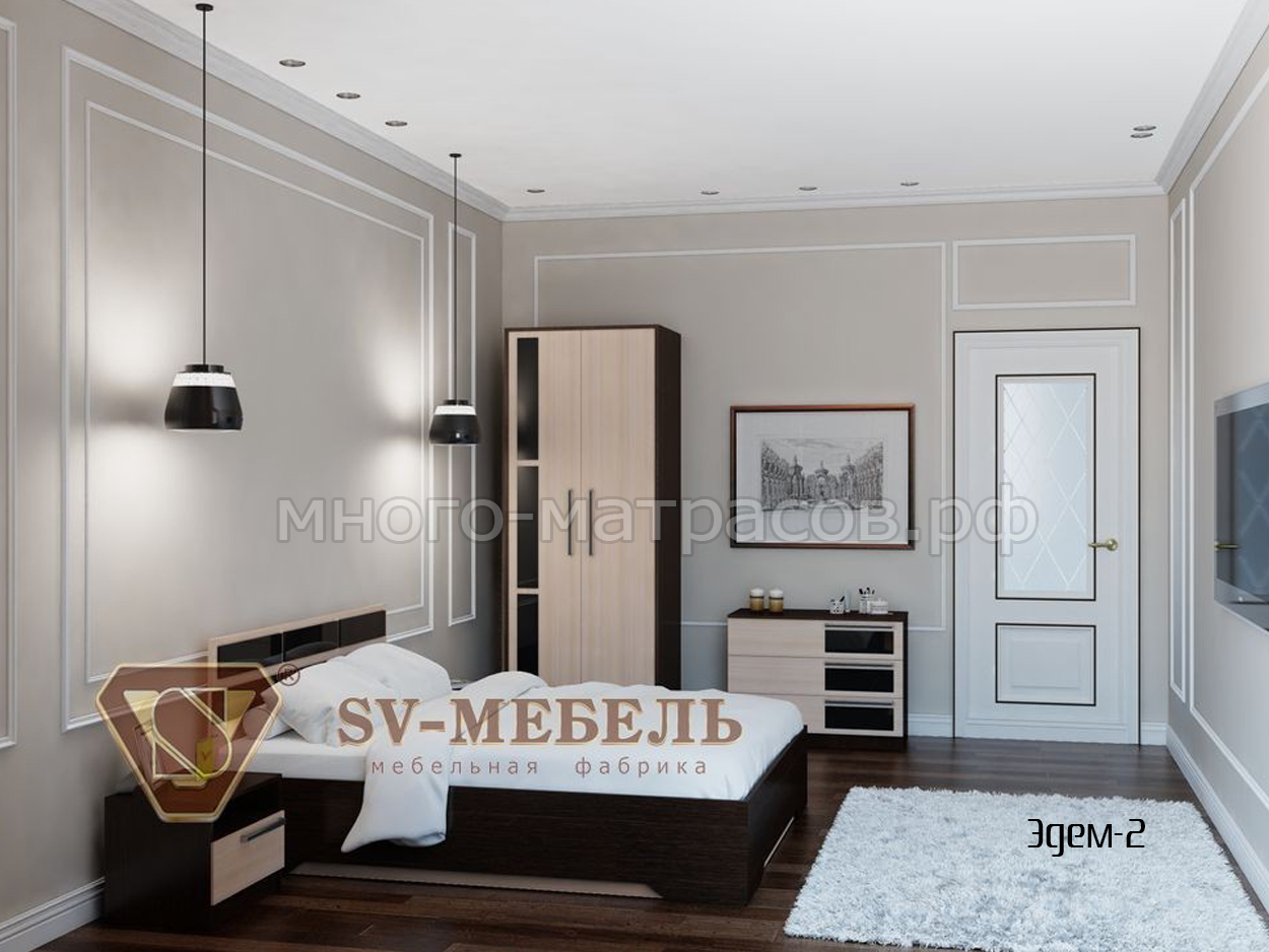 дизайн интерьер спальни с угловым шкафом