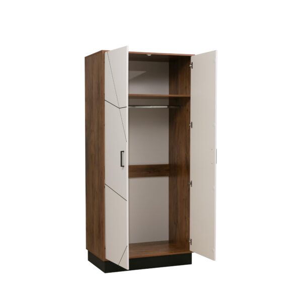 Шкаф для одежды Гамма 2-х дверный таксония/ черный/ ПВХ белый(