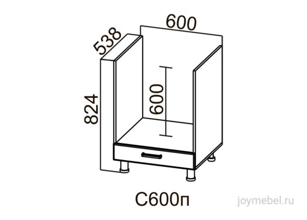 Стол-рабочий 600 (под плиту) С600п